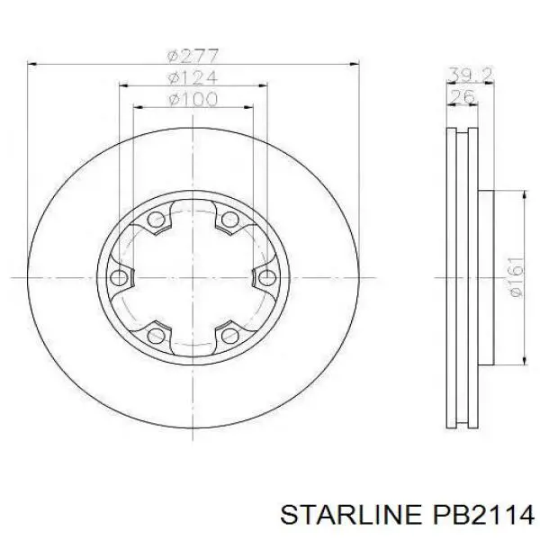 PB2114 Starline Гальмо дискове переднє