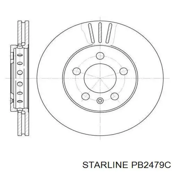 Диск гальмівний передній Starline PB2479C