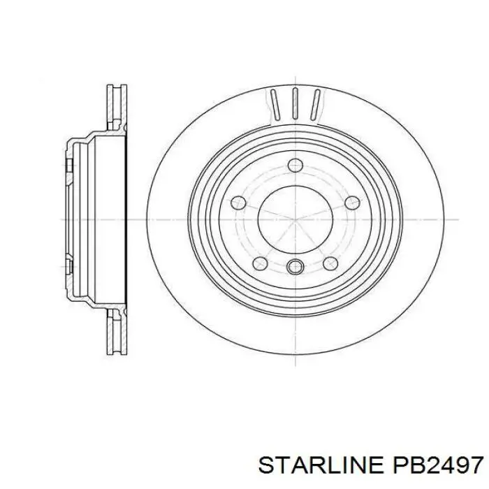 Диск гальмівний задній Starline PB2497