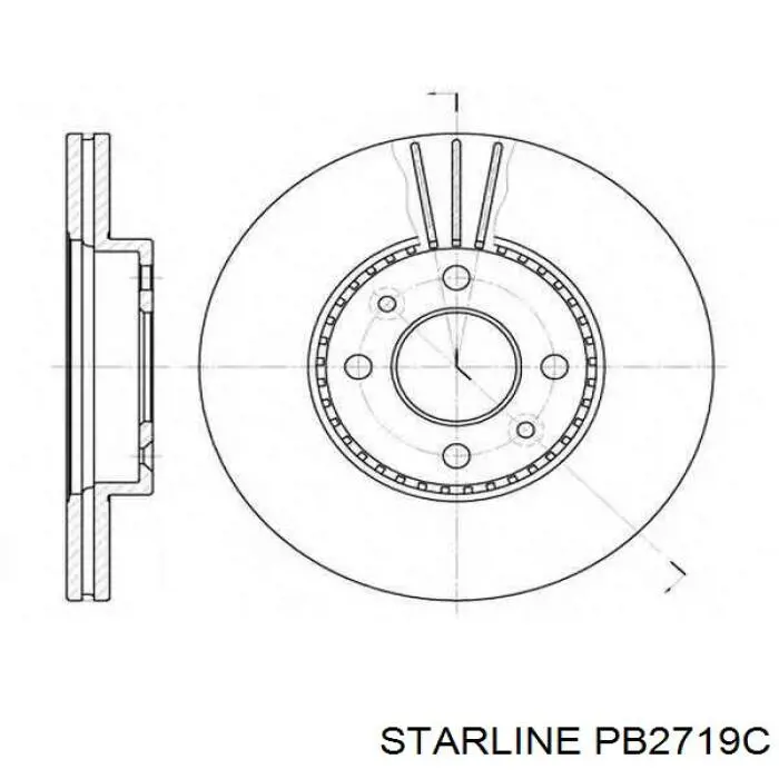 Гальмівні диски передні PB2719C Starline