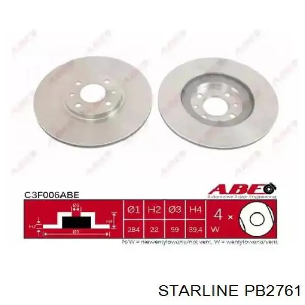 Купити PB2761 Starline Ротор гальмівний