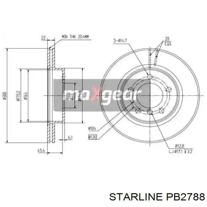 Гальмівні диски передні PB2788 Starline