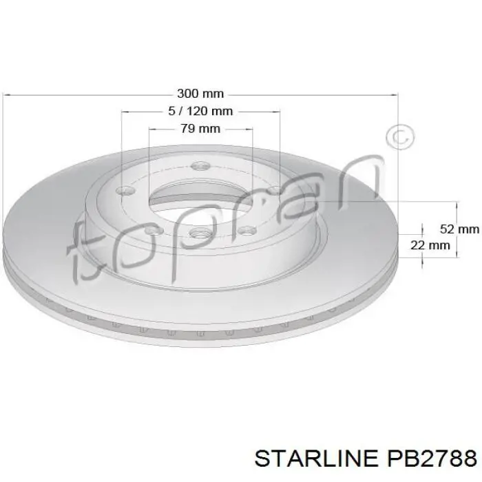 Диск переднього гальма Starline PB2788 ціна, від 33.99 USD