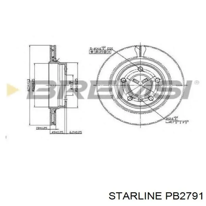 Купити PB2791 Starline Диск заднього гальма