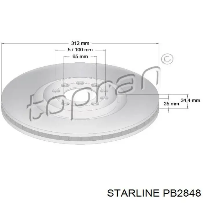 Гальмівні диски передні PB2848 Starline