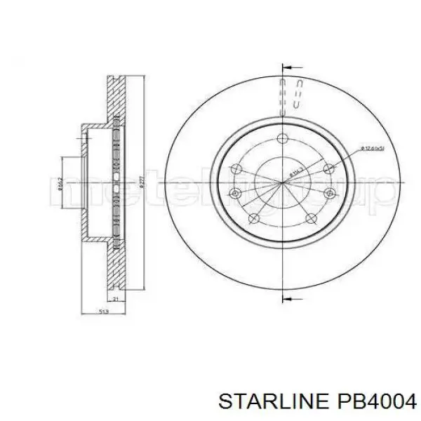 Диск переднього гальма Starline PB4004 ціна, від 31.08 USD