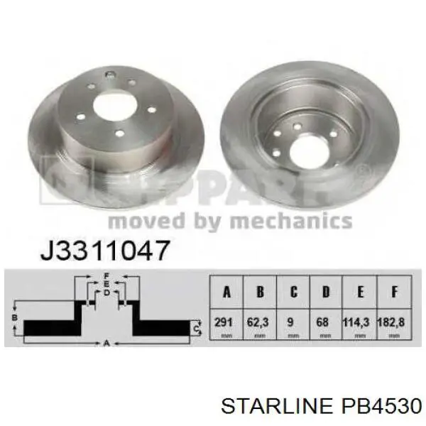 PB4530 Starline Дискові гальма