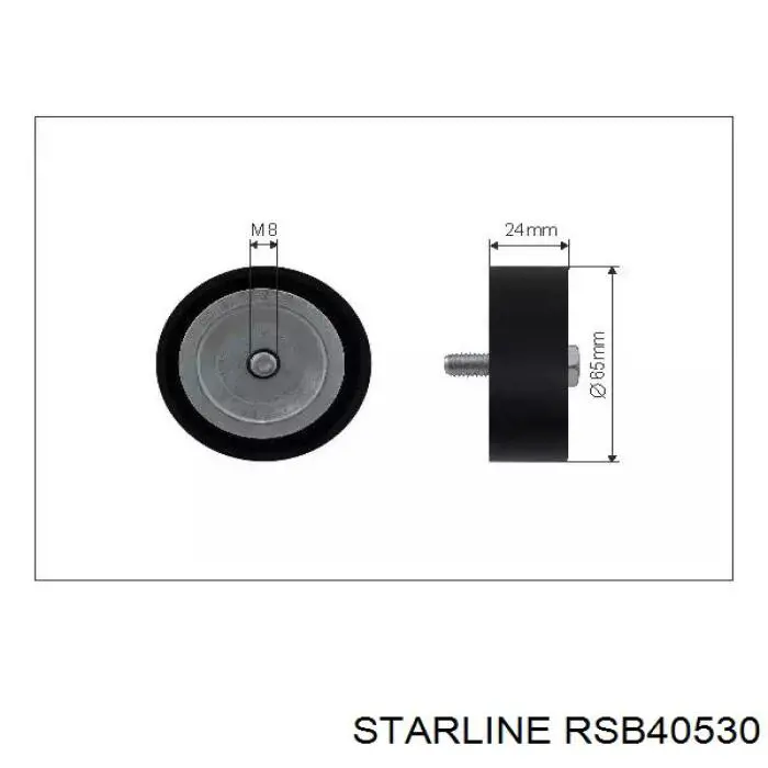 Ролик приводного ременя, паразитний Starline RSB40530 ціна, від 12.67 USD