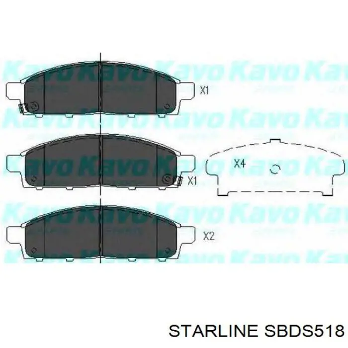 Купити SBDS518 Starline Колодки гальмівні передні, дискові