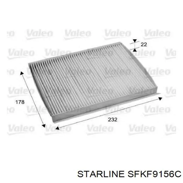 Купити SFKF9156C Starline Фільтр салону вугільний