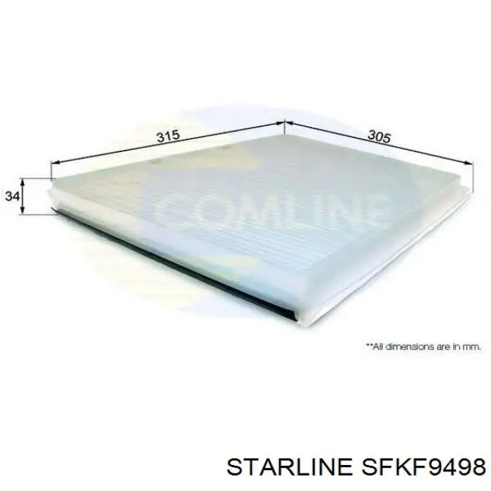 SFKF9498 Starline Внутрішньосалонний фільтр