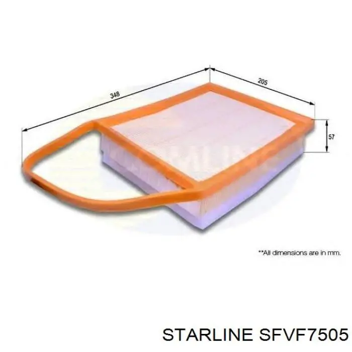 Елемент повітряного фільтра Starline SFVF7505 ціна, від 4.88 USD