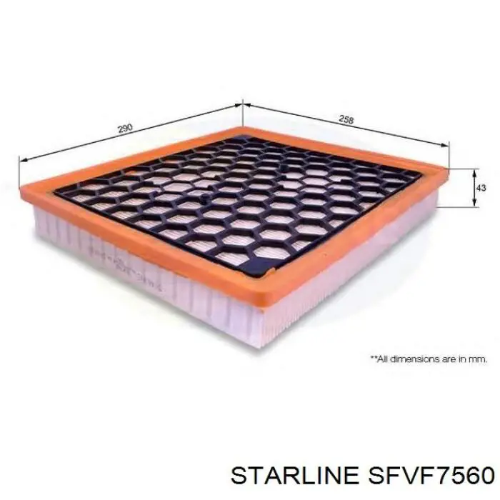 Повітряний фільтр SFVF7560 Starline