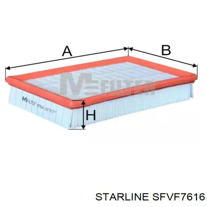 Елемент повітряного фільтра Starline SFVF7616 ціна, від 6.27 USD