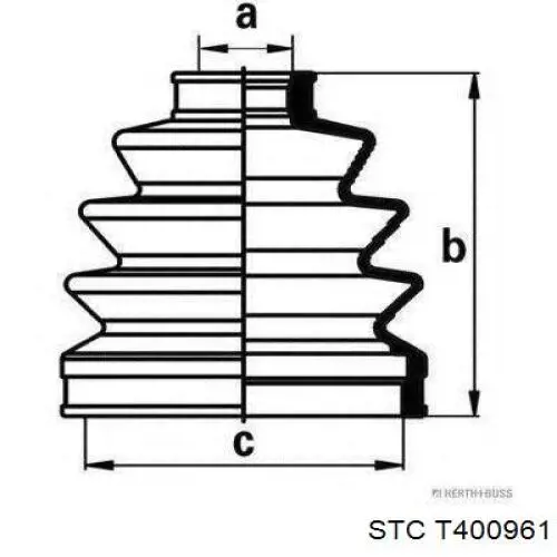 Пильник ШРУСа зовнішній T400961 STC