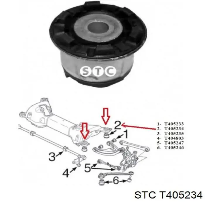 Купити T405234 STC Сайлентблок задньої балки