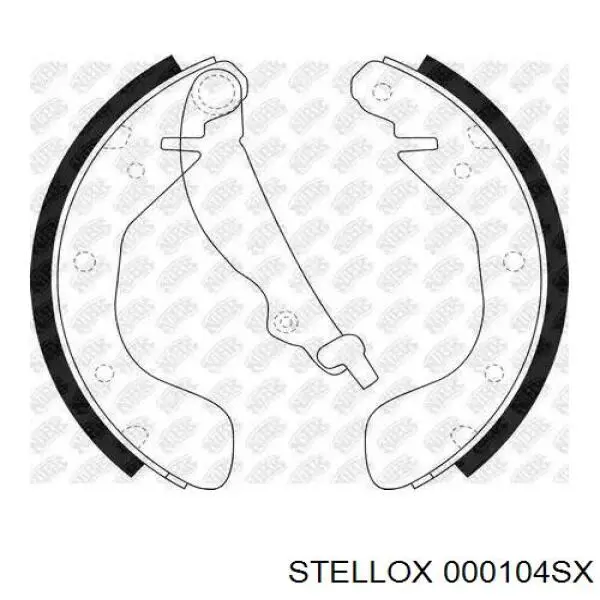Купити 000104SX Stellox Колодки гальмові задні, барабанні