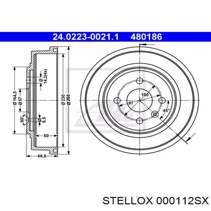 Колодки ручника 000112SX Stellox