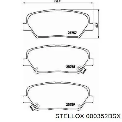 000352BSX Stellox Передні гальмівні колодки