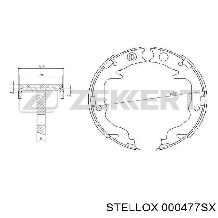 Колодки ручника / стоянкового гальма Stellox 000477SX ціна, від 22.35 USD