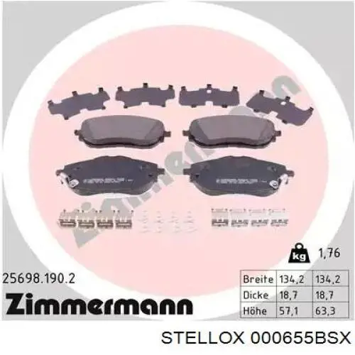 Гальмівні колодки Stellox 000655BSX ціна, від 30.04 USD