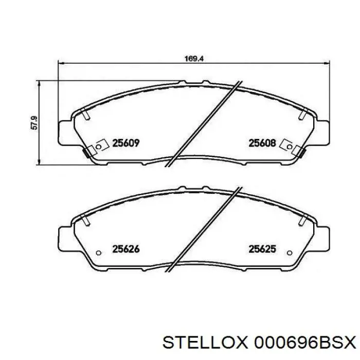 Колодки гальмівні передні, дискові 000696BSX Stellox