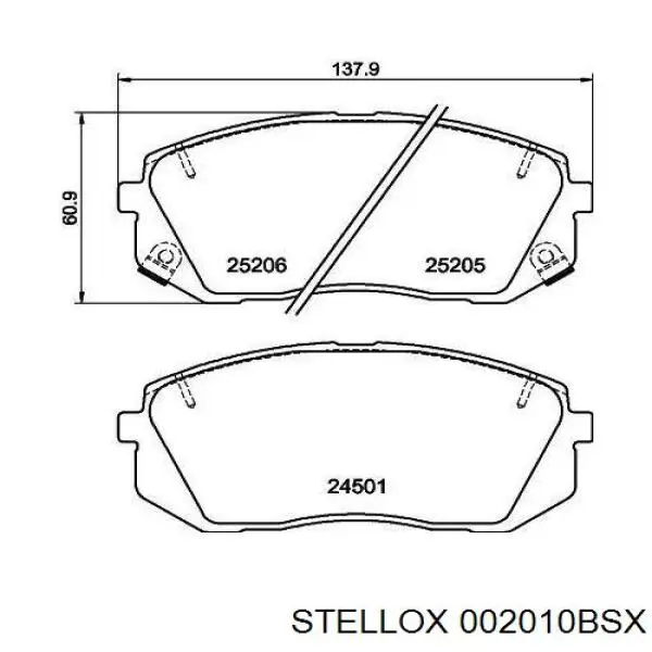Гальмівні колодки Stellox 002010BSX ціна, від 27.71 USD