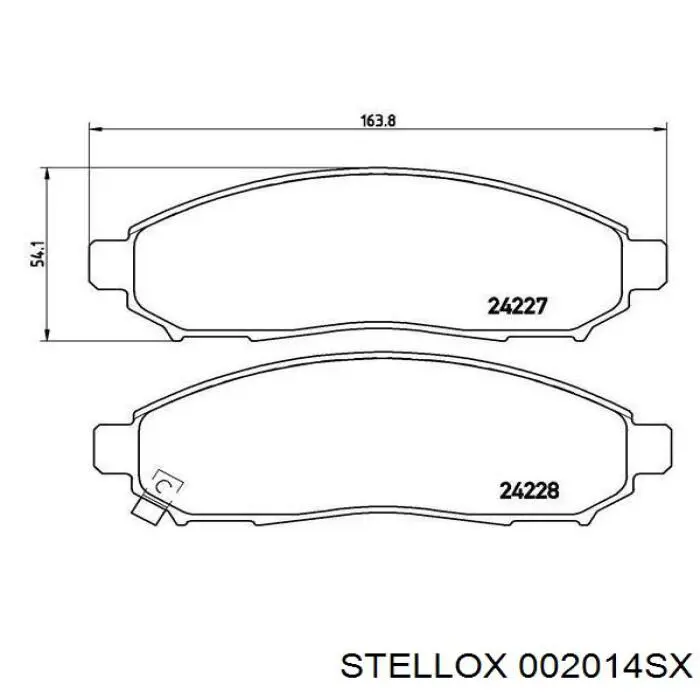 Купити 002014SX Stellox Колодки гальмівні передні, дискові