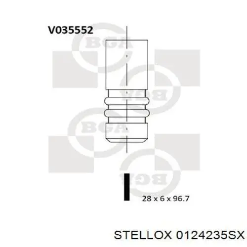 Клапан випускний 0124235SX Stellox