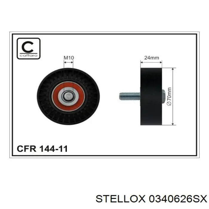 Ролик приводного ременя, паразитний 0340626SX Stellox