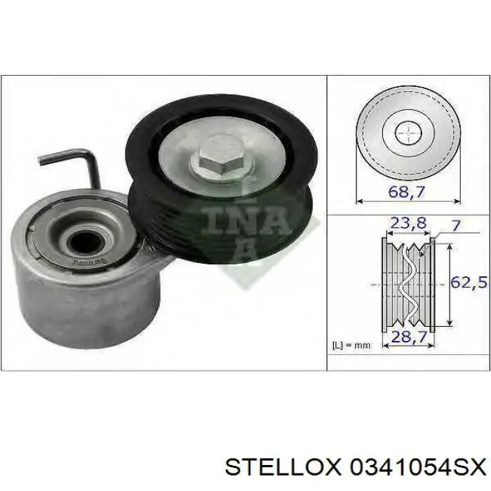 Натягувач приводного ременя 0341054SX Stellox