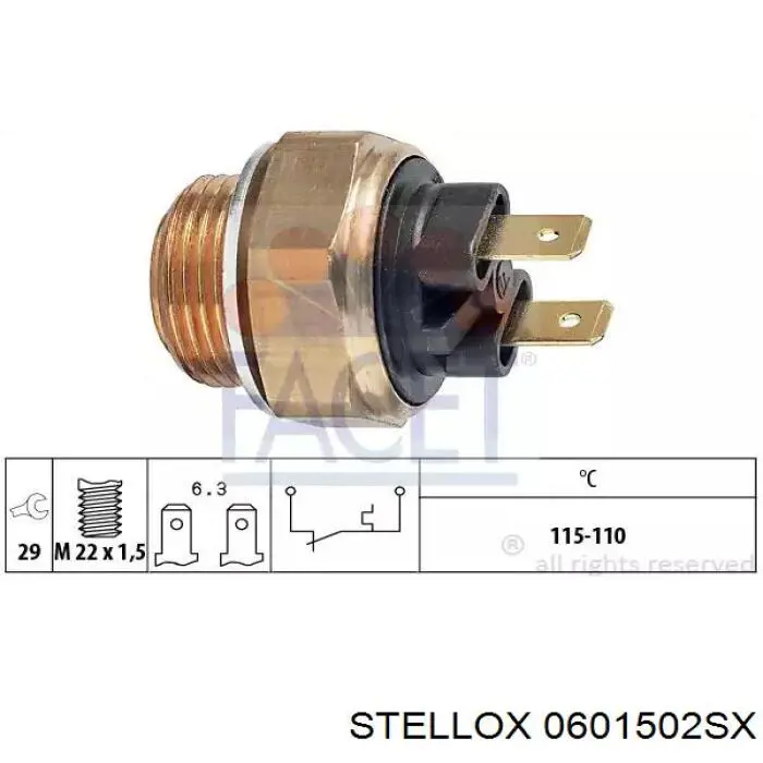 Датчик включення вентилятора 0601502SX Stellox