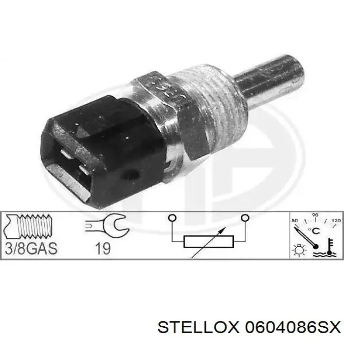 Датчик температури охолоджуючої рідини 0604086SX Stellox