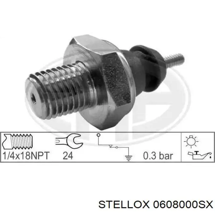 Купити 0608000SX Stellox Датчик тиску масла
