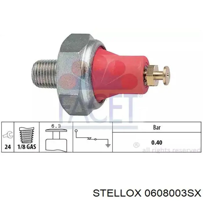 Купити 0608003SX Stellox Датчик тиску масла