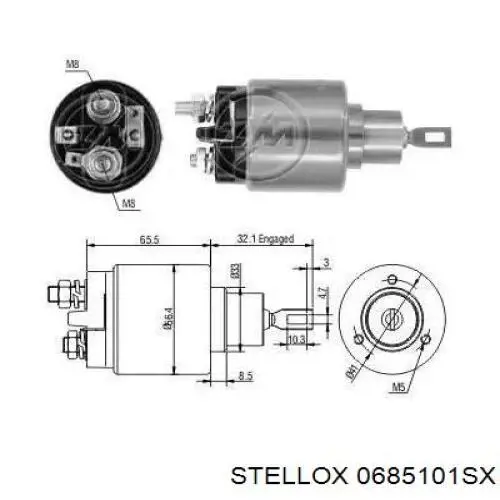 Реле втягуюче стартера 0685101SX Stellox