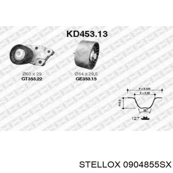 ГРМ ремінь Stellox 0904855SX