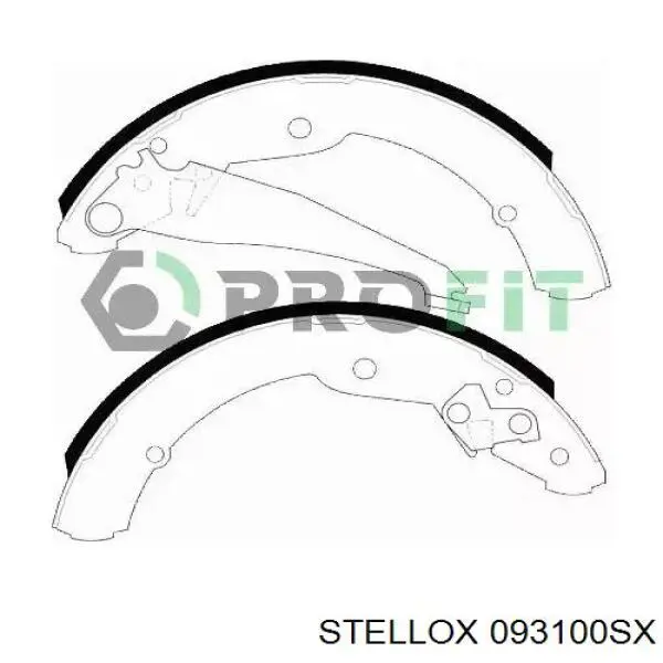 Купити 093100SX Stellox Колодки гальмові задні, барабанні