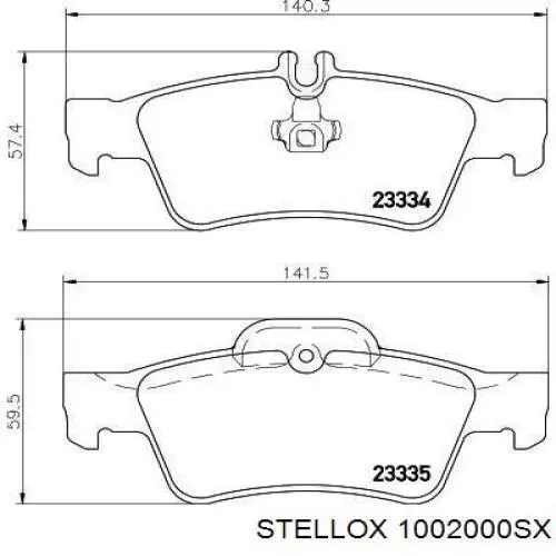 1002000SX Stellox Колодки гальмівні задні, дискові