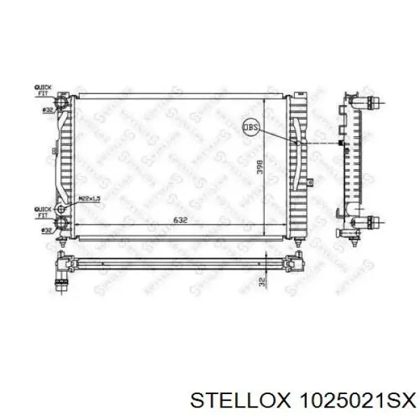 Радіатор основний Stellox 1025021SX ціна, від 53.49 USD