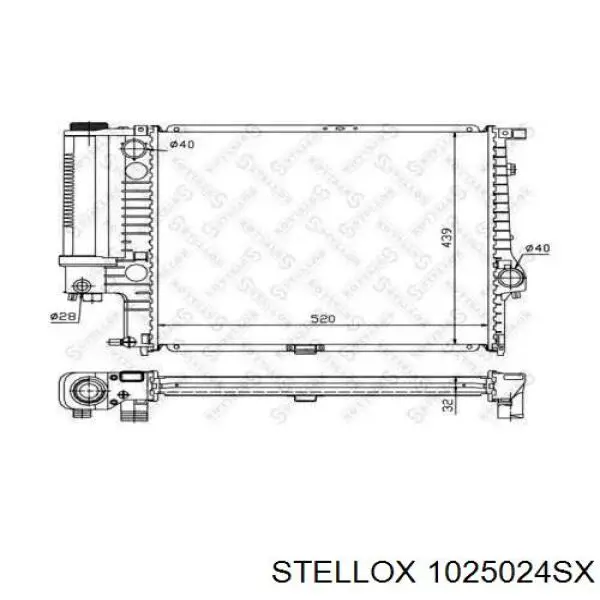 Купити 1025024SX Stellox Радіатор двигуна