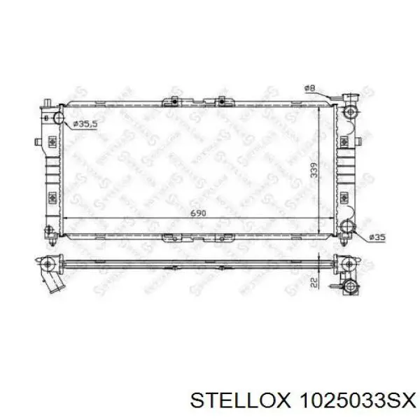 Купити 1025033SX Stellox Радіатор двигуна