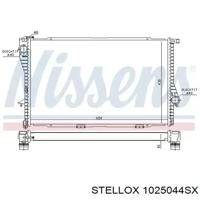 Радіатор охолодження двигуна 1025044SX Stellox