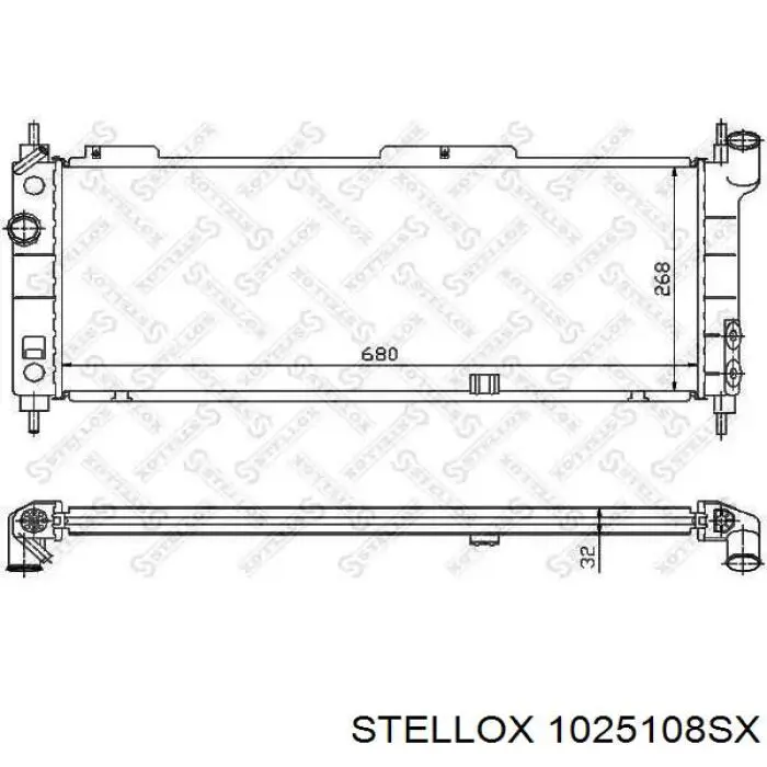 Радіатор охолодження двигуна 1025108SX Stellox