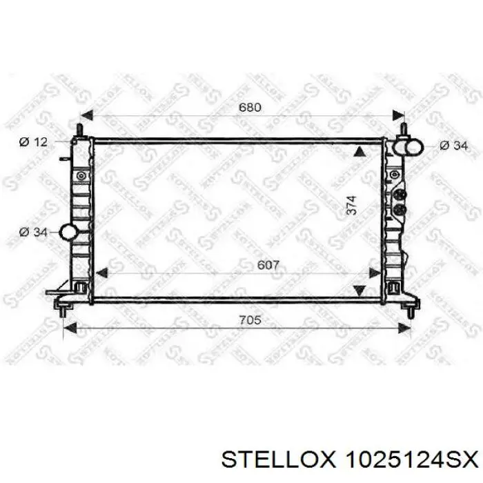 Радіатор охолодження двигуна 1025124SX Stellox