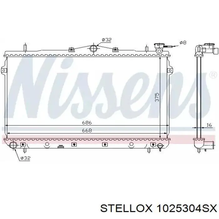Купити 1025304SX Stellox Радіатор двигуна