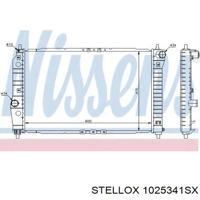 Радіатор охолодження двигуна 1025341SX Stellox