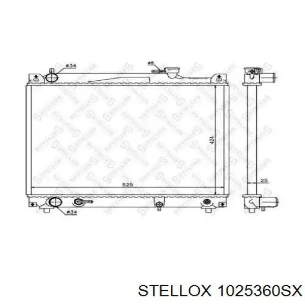 Радіатор основний Stellox 1025360SX ціна, від 92.75 USD