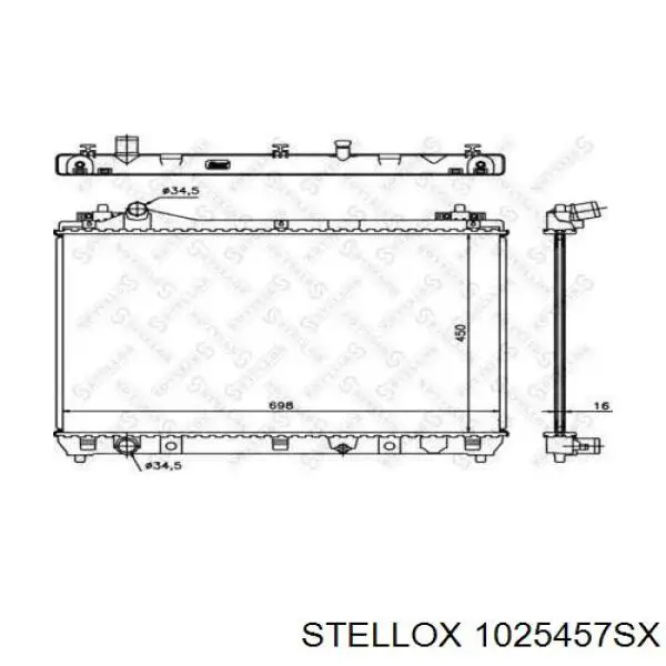 Радіатор основний Stellox 1025457SX ціна, від 96.39 USD