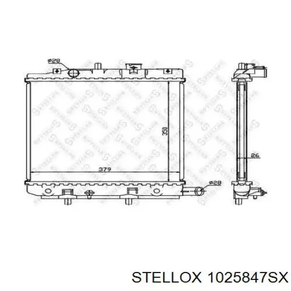 1025847SX Stellox радіатор охолодження двигуна